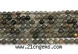 CMS2301 15 inches 6mm round black moonstone beads wholesale