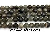 CMS2303 15 inches 10mm round black moonstone beads wholesale