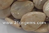 CMS30 15.5 inches 18*25mm flat teardrop moonstone gemstone beads