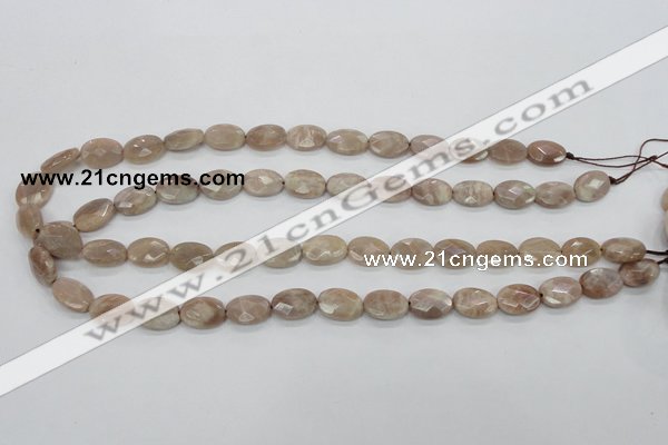 CMS34 15.5 inches 10*14mm faceted oval moonstone gemstone beads