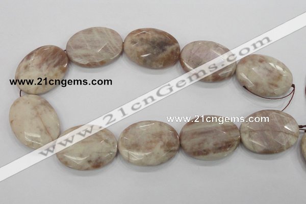 CMS39 15.5 inches 30*40mm faceted oval moonstone gemstone beads