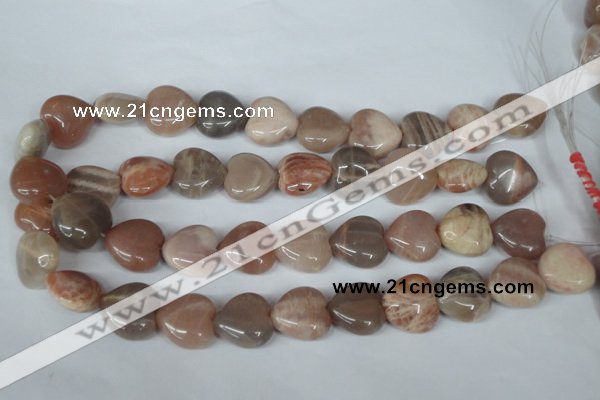 CMS528 15.5 inches 20*20mm heart moonstone beads wholesale