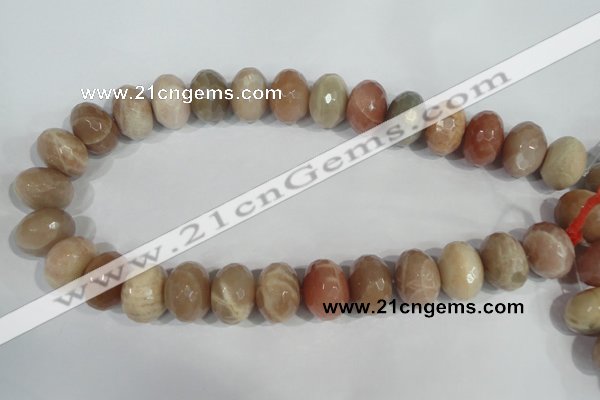 CMS568 15.5 inches 15*20mm faceted rondelle moonstone beads wholesale