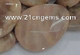 CMS57 15.5 inches 30*40mm faceted flat teardrop moonstone beads