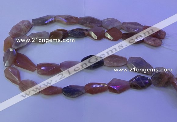 CMS597 15.5 inches 13*20mm - 15*28mm faceted freeform moonstone beads