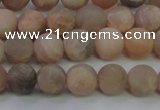 CMS603 15.5 inches 10mm round matte natural moonstone beads