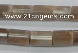 CMS77 15.5 inches 10*14mm faceted column moonstone gemstone beads