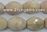 CMS97 15.5 inches 15*20mm faceted rice moonstone gemstone beads