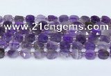CNA1215 15.5 inches 10mm faceted square amethyst beads
