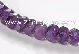 CNA20 5*8mm faceted roundel A- grade natural amethyst beads