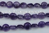 CNA266 15.5 inches 8mm flat round natural amethyst beads wholesale