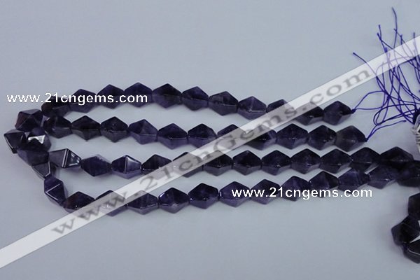 CNA295 15.5 inches 10*16mm pyramid natural amethyst beads