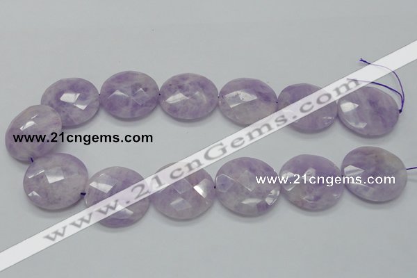 CNA326 15.5 inches 30mm faceted coin natural lavender amethyst beads