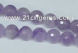 CNA423 15.5 inches 10mm faceted round natural lavender amethyst beads
