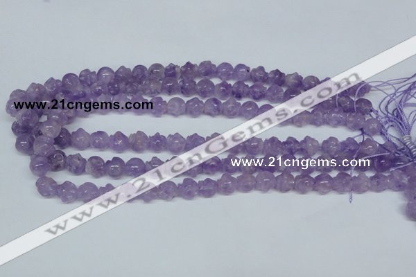 CNA431 15.5 inches 8*8mm skull shape natural lavender amethyst beads