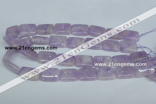 CNA442 15.5 inches 18*25mm rectangle natural lavender amethyst beads