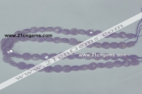 CNA454 15.5 inches 10*12mm faceted oval natural lavender amethyst beads