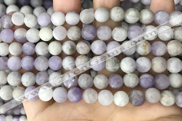 CNA677 15.5 inches 8mm round matte lavender amethyst beads