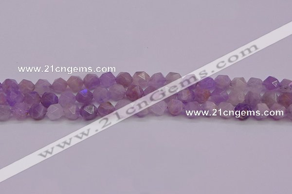 CNA693 15.5 inches 10mm faceted nuggets lavender amethyst beads