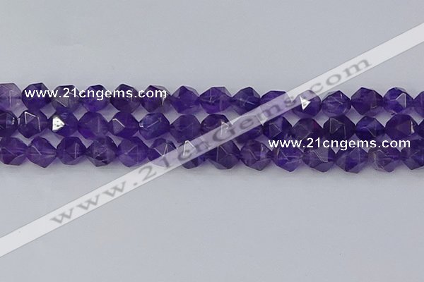 CNA760 15.5 inches 12mm faceted nuggets amethyst beads wholesale