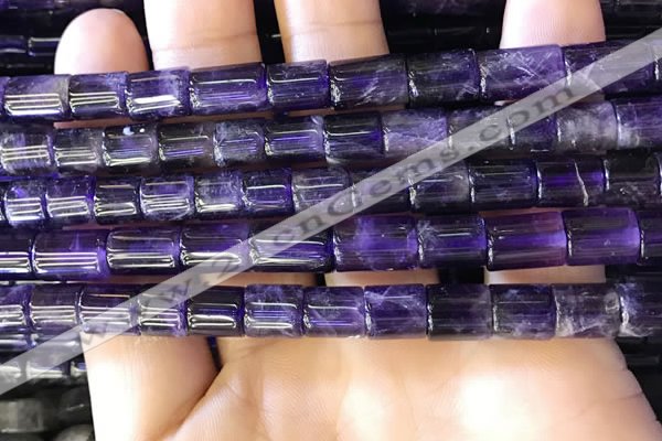 CNA777 15.5 inches 7*7mm - 7*8mm tube natural amethyst beads