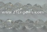 CNC102 15 inches 10mm faceted nuggets white crystal beads
