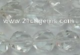 CNC104 15 inches 14mm faceted nuggets white crystal beads