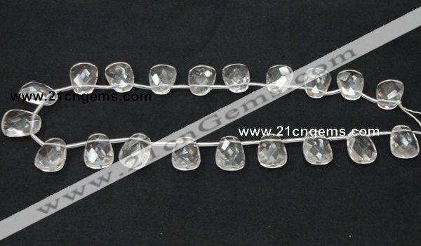 CNC35 13*18mm faceted trapezoid grade AB natural white crystal beads