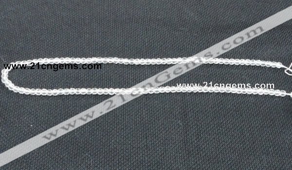 CNC50 15.5 inches 4mm faceted round grade A natural white crystal beads