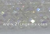 CNC611 15.5 inches 12mm faceted round plated natural white crystal beads