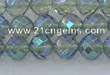 CNC628 15.5 inches 8mm faceted round plated natural white crystal beads