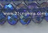 CNC635 15.5 inches 10mm faceted round plated natural white crystal beads