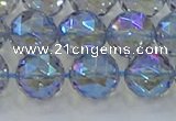 CNC660 15.5 inches 12mm faceted round plated natural white crystal beads
