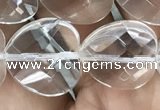 CNC739 15.5 inches 16*16mm faceted heart white crystal beads