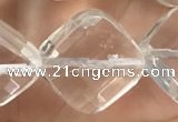 CNC758 15.5 inches 18*18mm faceted diamond white crystal beads