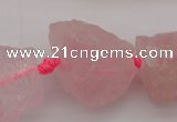 CNG1000 15.5 inches 15*25mm - 25*30mm nuggets rose quartz beads