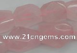 CNG1056 15.5 inches 12*16mm - 15*20mm faceted nuggets rose quartz beads