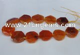 CNG1336 15.5 inches 32*35mm faceted freeform agate beads