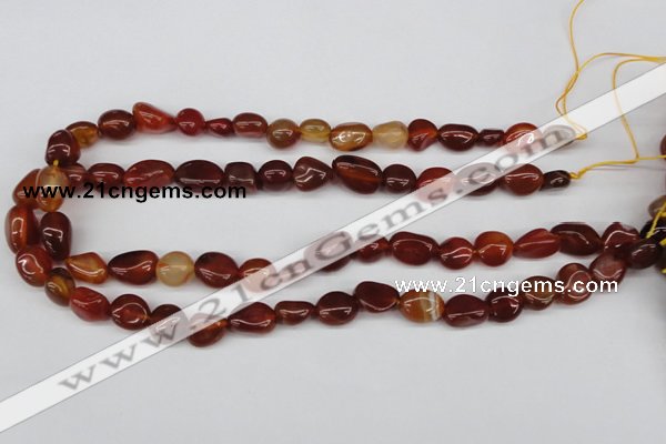 CNG14 15.5 inches 9*14mm nuggets red agate gemstone beads