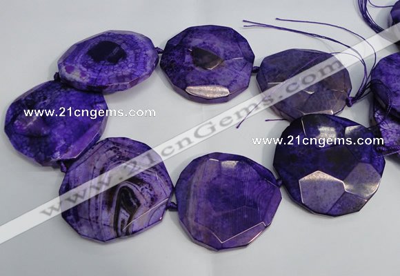 CNG1554 15.5 inches 50*52mm faceted freeform agate beads
