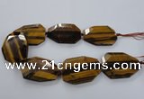 CNG1558 15.5 inches 40*55mm faceted freeform yellow tiger eye beads