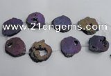CNG1563 30*40mm - 40*50mm freeform plated druzy agate beads