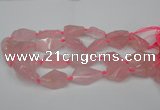 CNG1703 15.5 inches 15*20mm - 18*38mm nuggets rose quartz beads