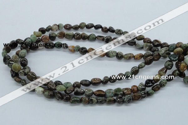 CNG201 15.5 inches 8*10mm nuggets rainbow agate gemstone beads