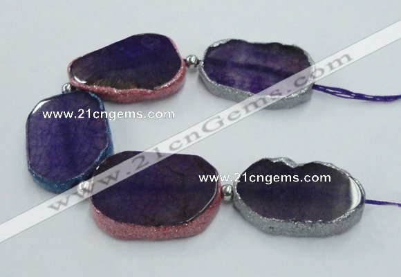 CNG2308 7.5 inches 30*35mm - 35*50mm freeform agate gemstone beads