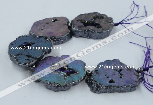 CNG2331 7.5 inches 35*40mm - 45*50mm freeform druzy agate beads