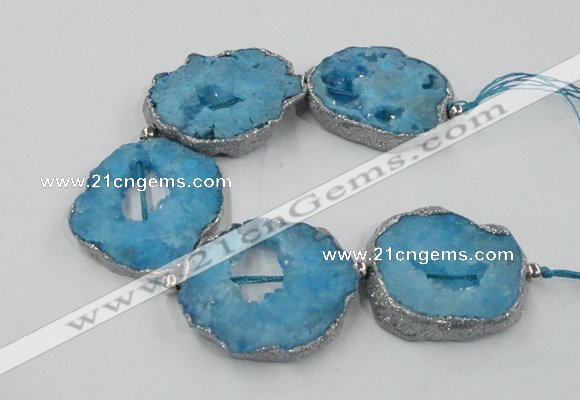 CNG2333 7.5 inches 35*40mm - 45*50mm freeform druzy agate beads
