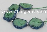 CNG2352 7.5 inches 25*35mm - 35*40mm freeform druzy agate beads