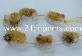 CNG2436 15.5 inches 20*25mm - 30*35mm nuggets druzy citrine beads