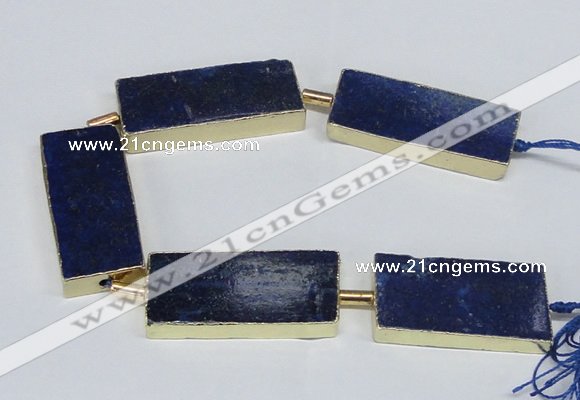 CNG2445 15.5 inches 20*40mm - 20*45mm freeform lapis lazuli beads